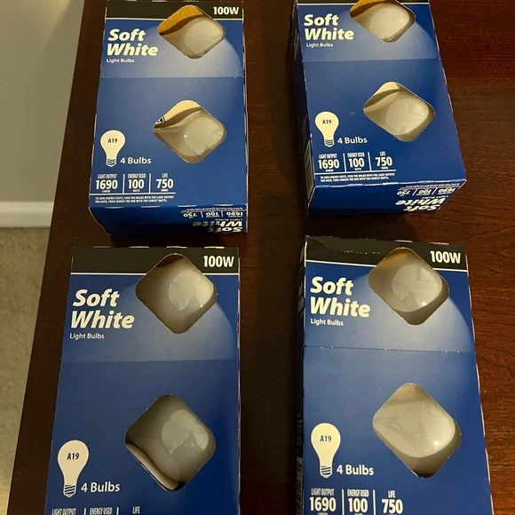 Light Bulbs Soft White 100 Watt Light Bulbs - 1 Pack of 4 Bulbs incandescent - Picture 7 of 7